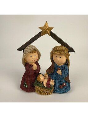 Tii Collections Resin Burlap Children Nativity 6-1/2"